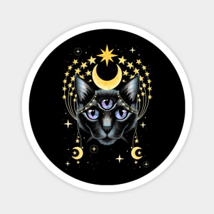 Black Cat Moon Goddess Magnet